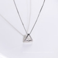 Chinese Popular Custom Clavicle Chain 925 Sterling Silver Triangle Design  Geometric Necklace Jewelry